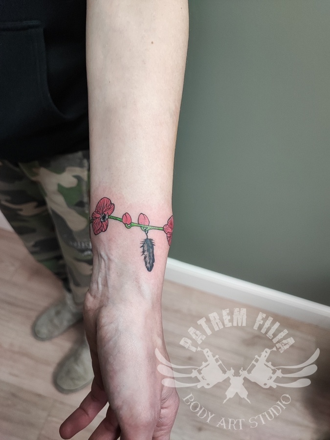 armband van orchideeën Tattoeages 3
