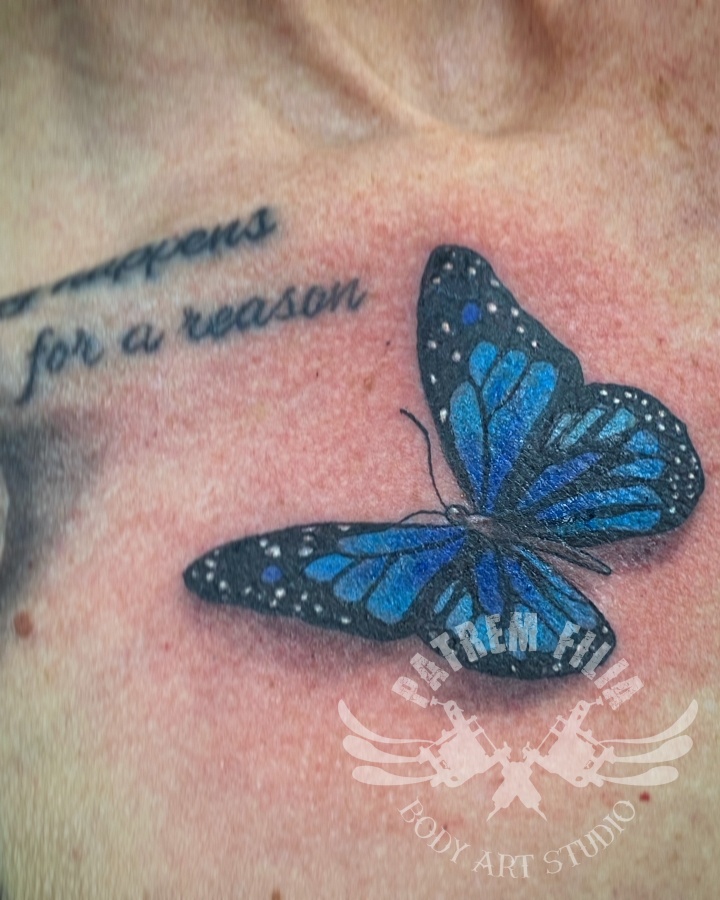 blauwe vlinder Tattoeages