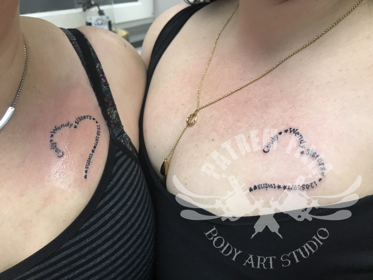 harten voor een tweeling Tattoeages