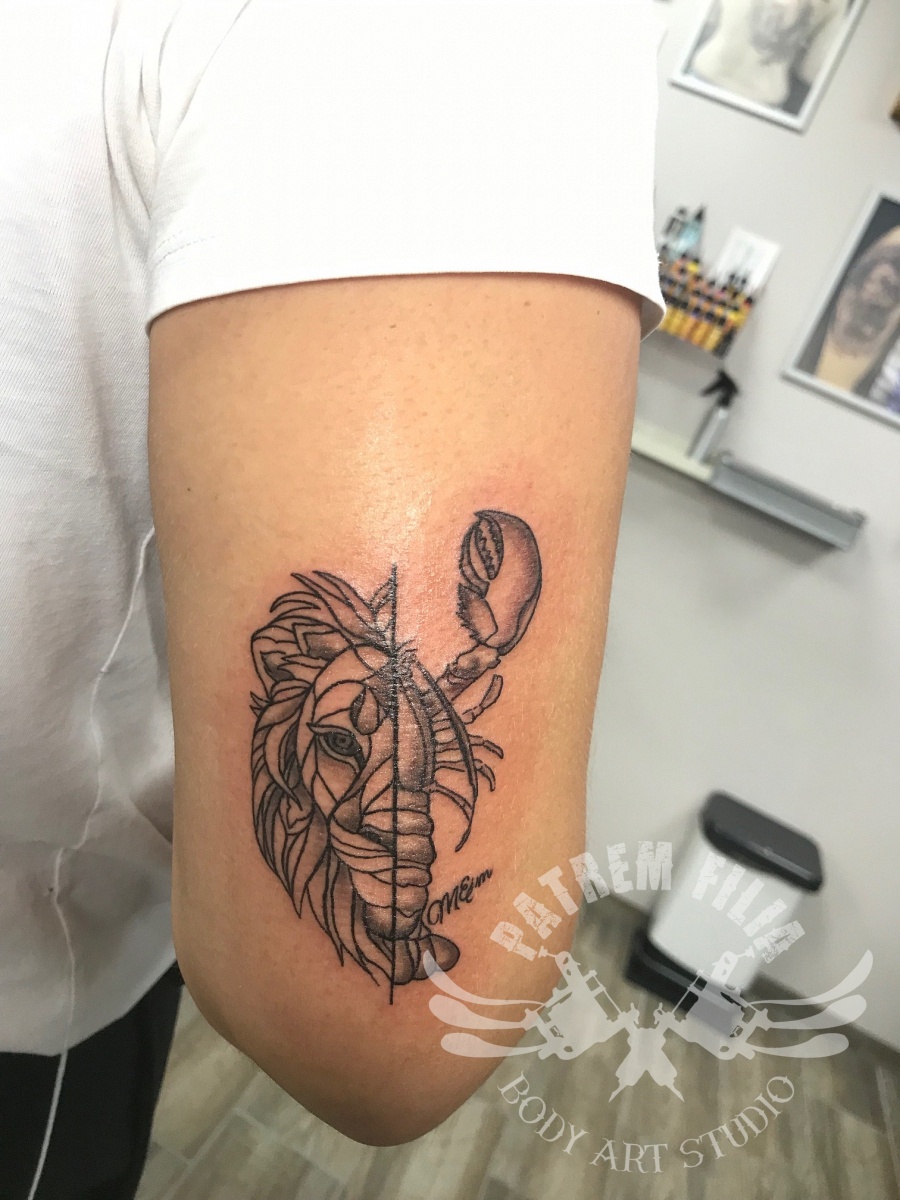 leeuw/schorpioen Tattoeages