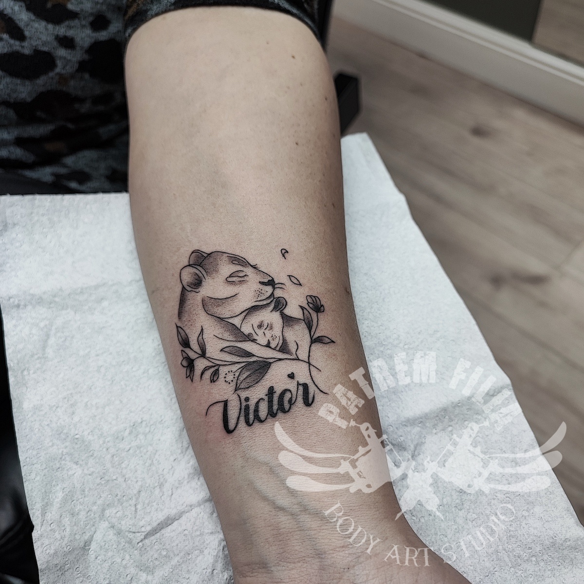 leeuwin met welpje Tattoeages