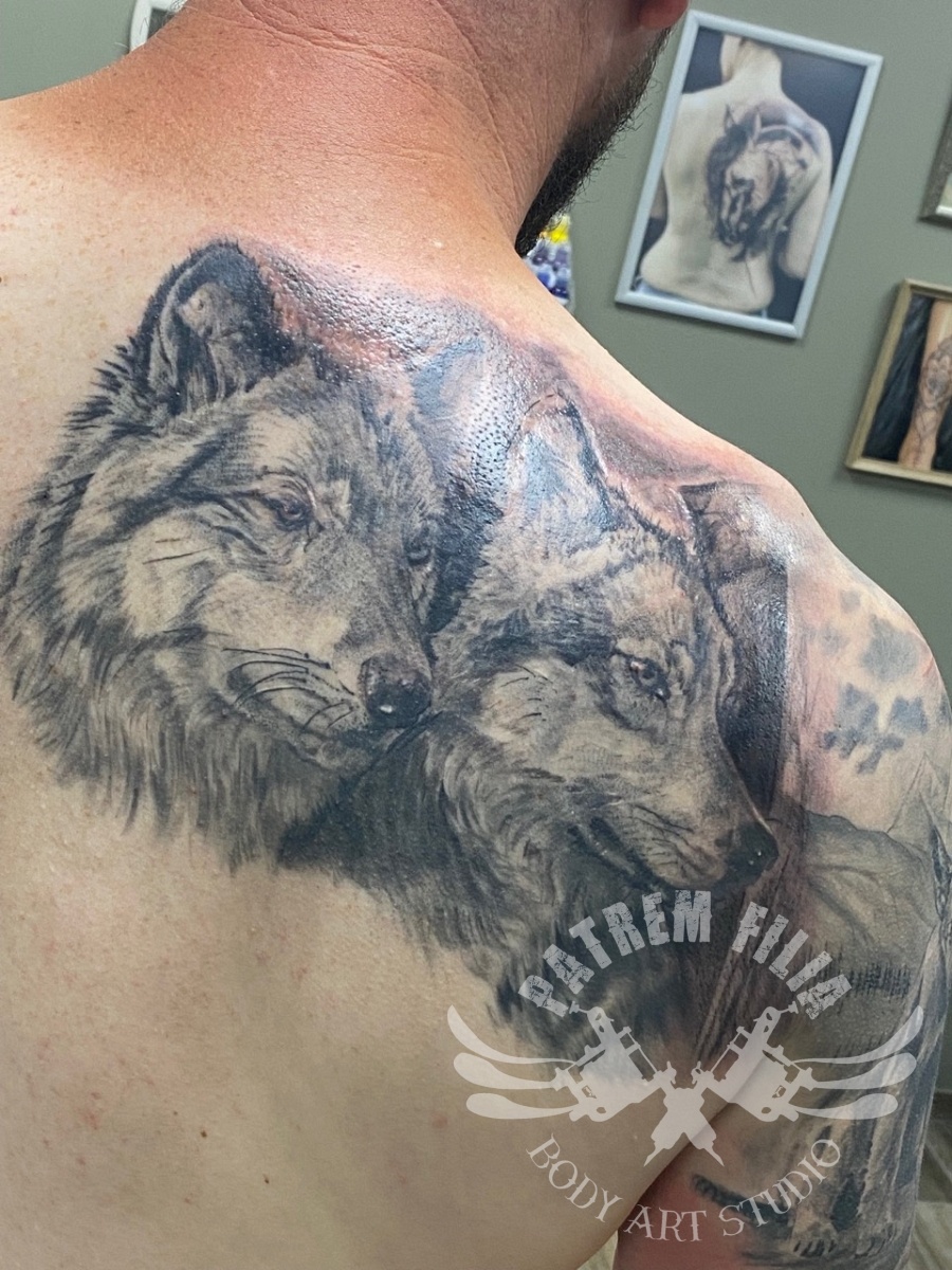 wolven familie Tattoeages