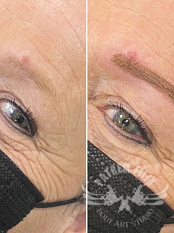 Powderbrows voor en na