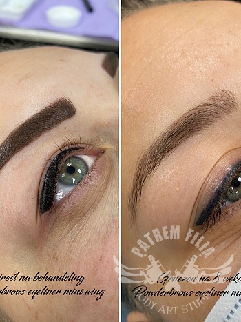 Genezen wenkbrauwen en eyeliner