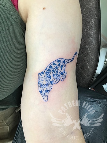 blauw hart panter