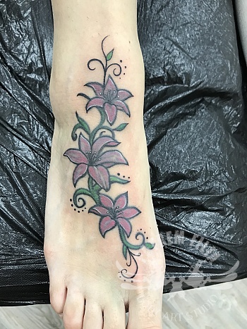bloemen op voet
