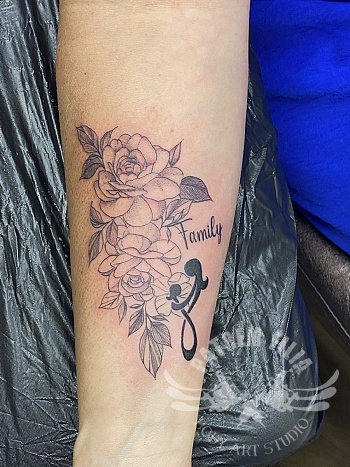Family-bloemen-moeder/dochter symbool