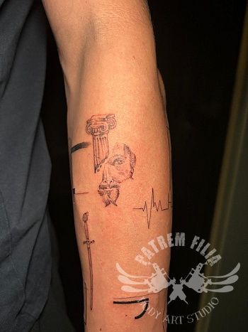 Klassieke elementen - onderarm tattoo